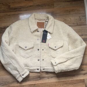 Levi’s Teddy Cropped Jacket L NWT